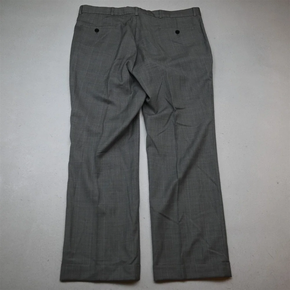 Ben Sherman 44R 38x30 Gray Glenn Check 100% Wool Mens Jacket Pants Suit